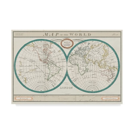 Sue Schlabach 'Torkingtons World Map Ivory' Canvas Art,12x19